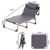 Reclining Foldable Outdoor Sun Lounger Cot Bed with Pillow – Heavy-Duty, Lightweight & Compact Camping Bed